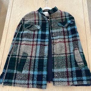 NWT Anthropologie Anderson & Lauth plaid sleeveless cape/coat